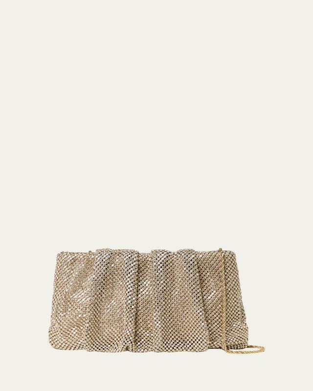 Loeffler Randall Serena Ruched Rhinestone Clutch Bag