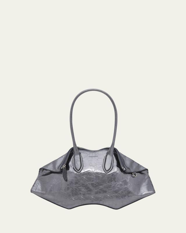 McQueen Manta Shoulder Bag in Metallic Leather
