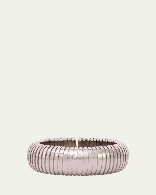 Sidney Garber 18K White Gold Domed Cuff Bracelet