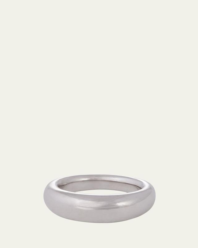 Sidney Garber 18K White Gold 7mm French Dome Ring