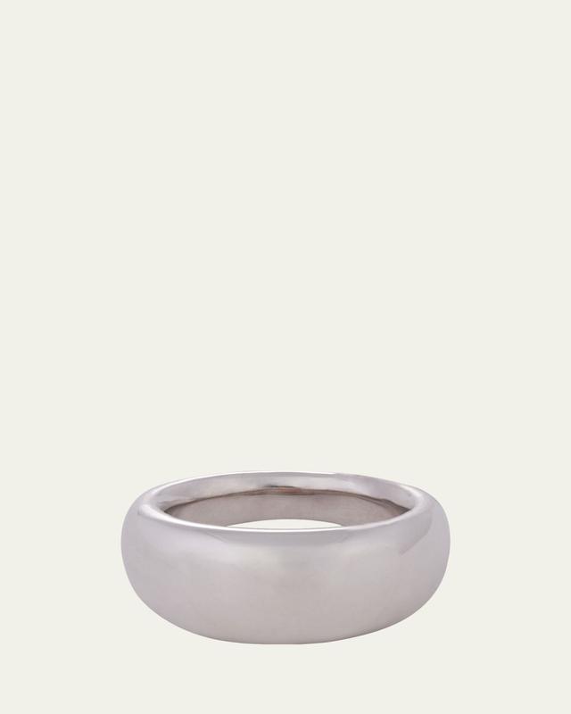 Sidney Garber 18K White Gold 10mm French Dome Ring
