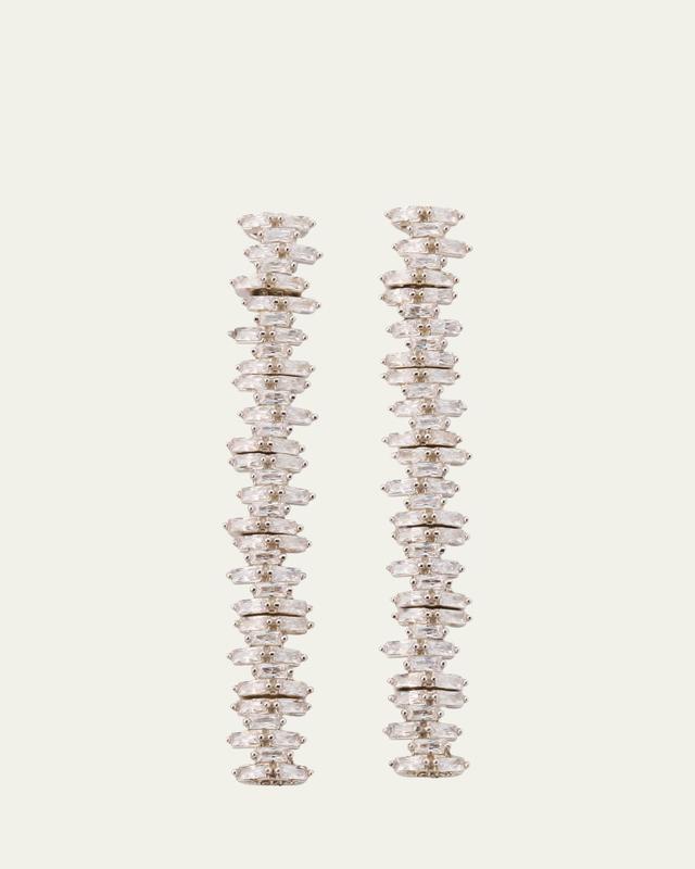 Cindy Rhodium Crystal Drop Earrings