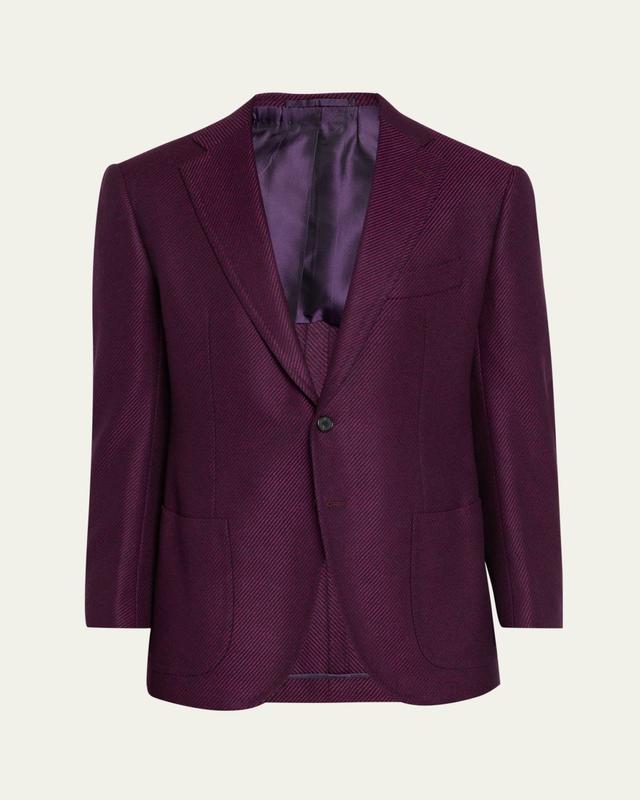 Cesare Attolini Men's Cashmere Diagonal-Texture Single-Breasted Sport Coat