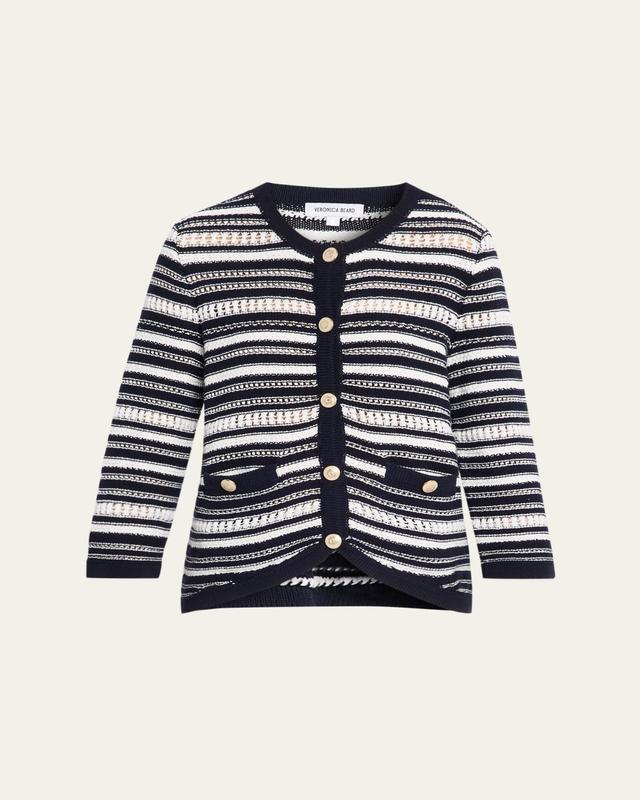 Veronica Beard Bellingham Stripe Knit Cardigan