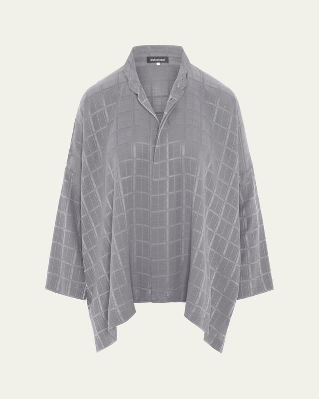 Eskandar Jacquard Silk Satin Shirt