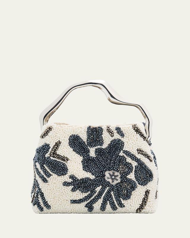 Cult Gaia Solene Mini Sculptural Beaded Top-Handle Bag