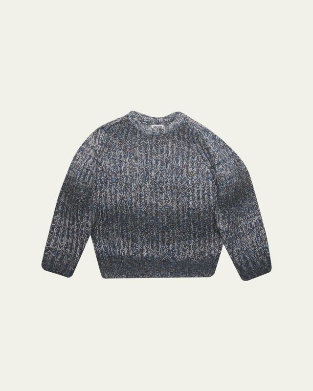 Molo Boy's Bosse Space-Dyed Crewneck Sweater, Size 9-14