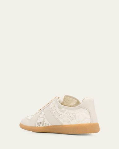 Maison Margiela Replica Lace and Leather Low-Top Sneakers | Thumbnail 4