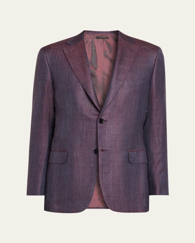 Brioni Men's Chevron Cashmere Single-Breasted Sport Coat