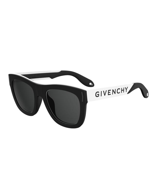 Stainless Steel %26 Rubber Square Logo Sunglasses