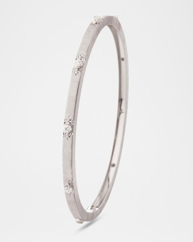 Macri Classica 18K White Gold Diamond Rigato Bracelet, 3mm
