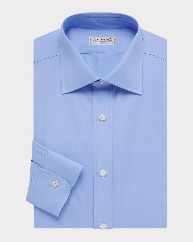 Charvet Men 's Solid Cotton Barrel-Cuff Dress Shirt
