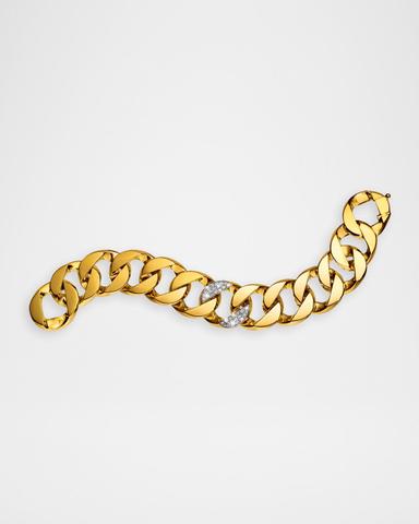 Verdura 18K Yellow Gold Diamond Curb-Link Bracelet | Thumbnail 1