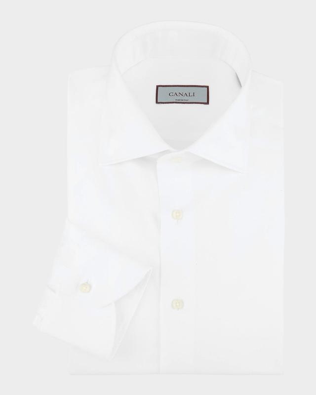 Canali Men 's Textured Wool Modern-Fit Dress Shirt