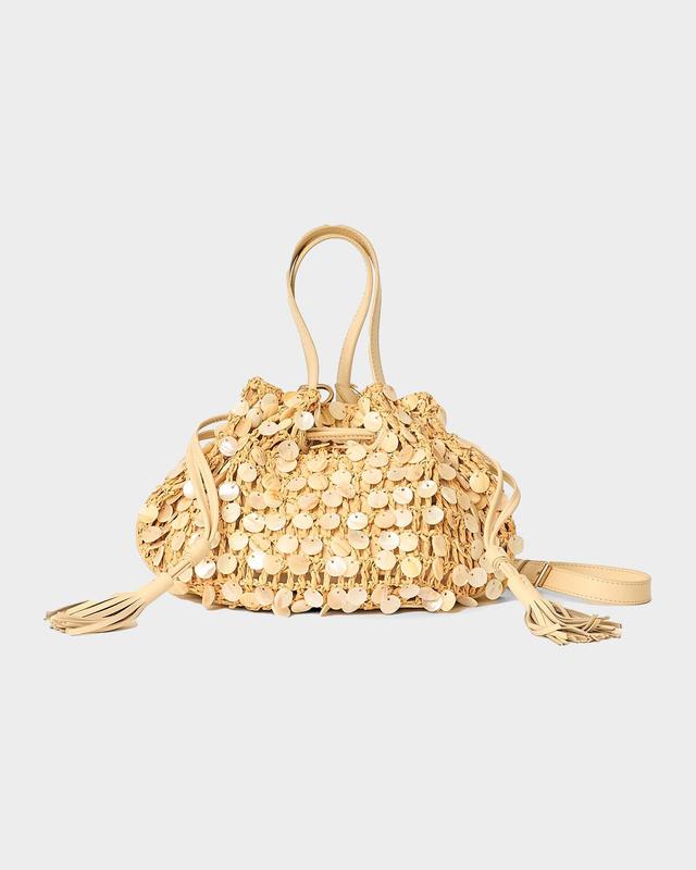 BTB Los Angeles Santiago Sequin Raffia Crossbody Bag