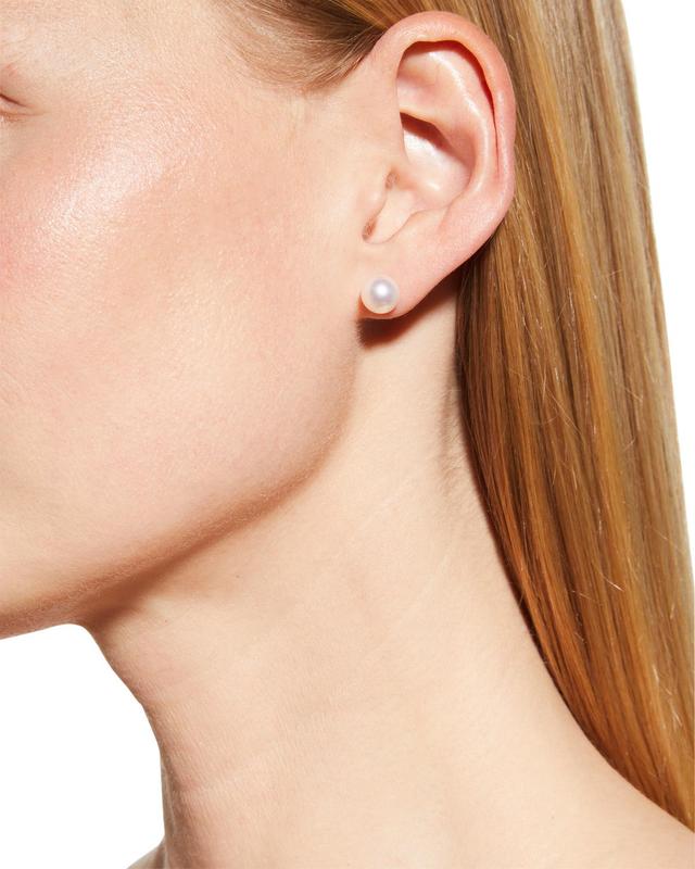Akoya Cultured 18K Yellow Gold Pearl Stud Earrings