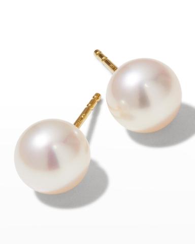 Assael Akoya Cultured 18K Yellow Gold Pearl Stud Earrings | Thumbnail 2