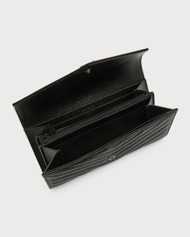 Saint Laurent YSL Monogram Large Flap Wallet in Grained Leather | Thumbnail 2