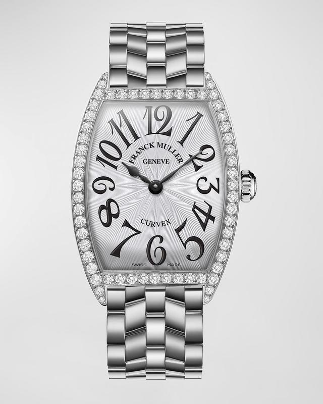 Franck Muller Curvex Stainless Steel Diamond Watch