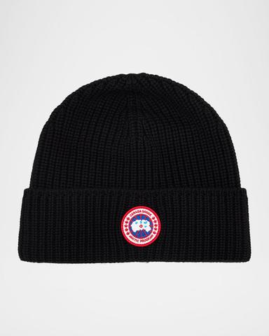 Canada Goose Men 's Arctic Rib-Knit Wool Beanie Hat | Thumbnail 1