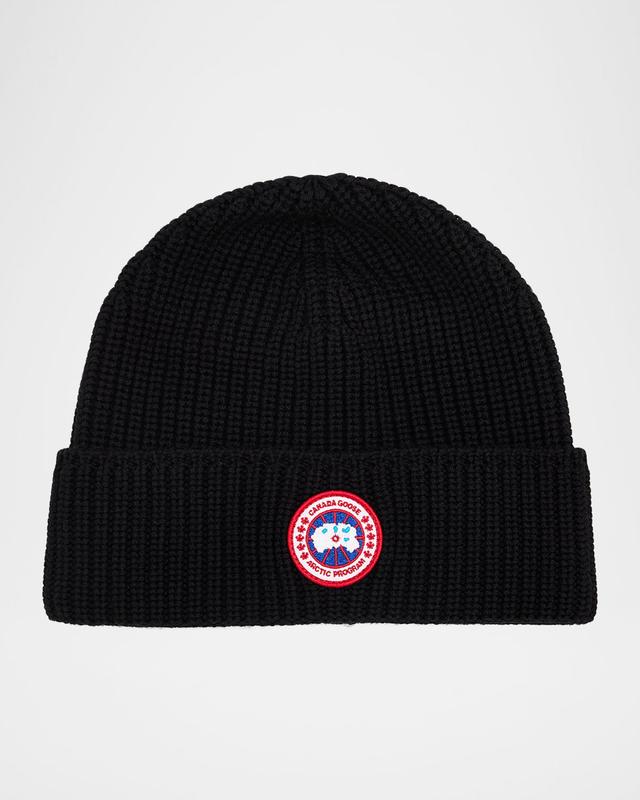 Canada Goose Men 's Arctic Rib-Knit Wool Beanie Hat