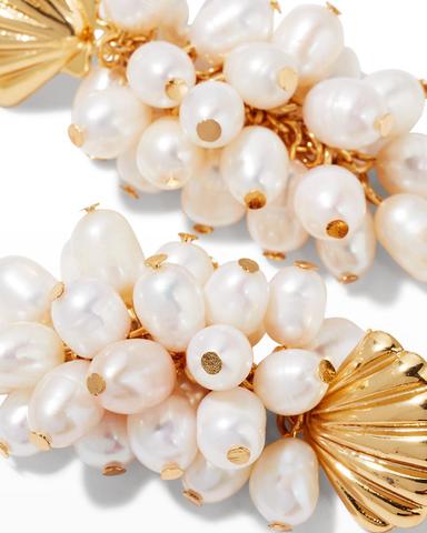 Kenneth Jay Lane Pearly Cluster Shell Earrings | Thumbnail 2