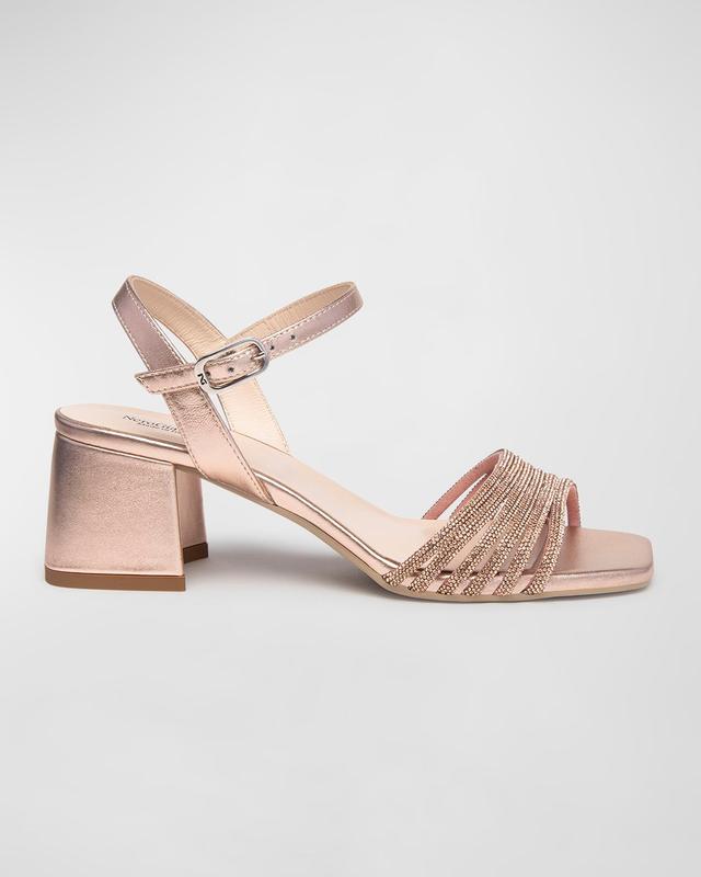 NeroGiardini Metallic Bling Ankle-Strap Sandals