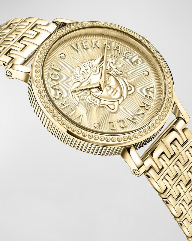 37mm V-Dollar Watch with Bracelet Strap, Yellow Gold