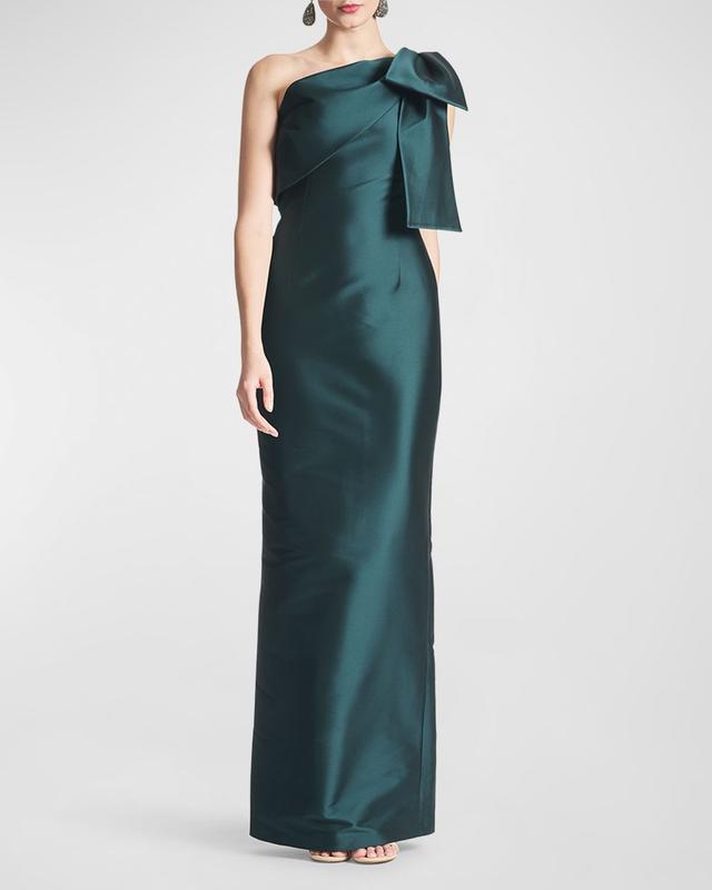 SACHIN BABI Bonnie One-Shoulder Bow Column Gown