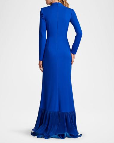 Tadashi Shoji Pleated Ruffle Trumpet Gown | Thumbnail 3