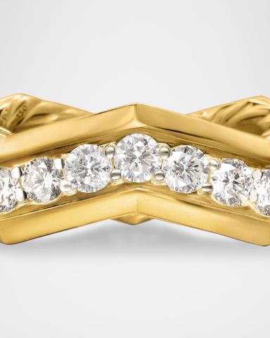 David Yurman Zig Zag Stax Ring with Diamonds in 18K Gold, 5mm | Thumbnail 4
