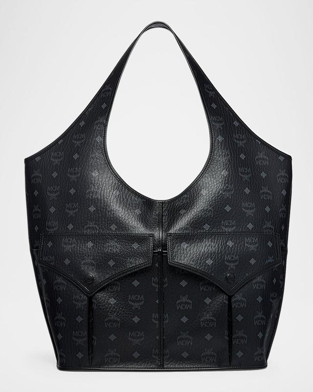 MCM Leni XL Visetos Monogram Shopper Tote Bag