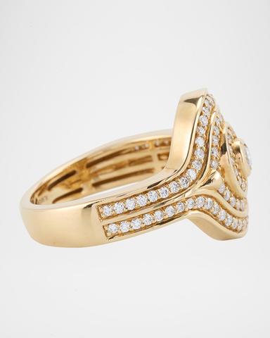 ALMASIKA 18K Yellow Gold Universum Pave Diamond Pinky Ring | Thumbnail 3