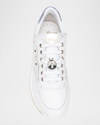 NeroGiardini Leather Jeweled Low-Top Sneakers | Thumbnail 5