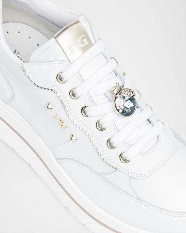NeroGiardini Leather Jeweled Low-Top Sneakers | Thumbnail 4