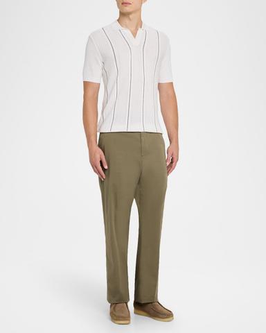 Orlebar Brown Men 's Chevron Stripe Tailored Fit Johnny Collar Polo Shirt | Thumbnail 2