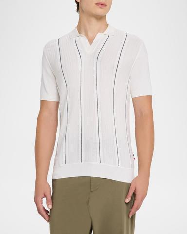 Orlebar Brown Men 's Chevron Stripe Tailored Fit Johnny Collar Polo Shirt | Thumbnail 4