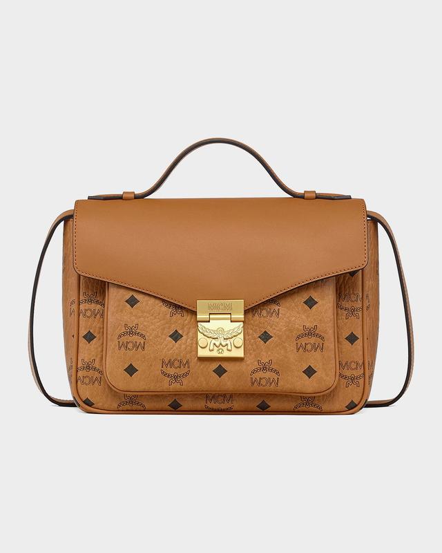 MCM Tracy Small Visetos Satchel Bag