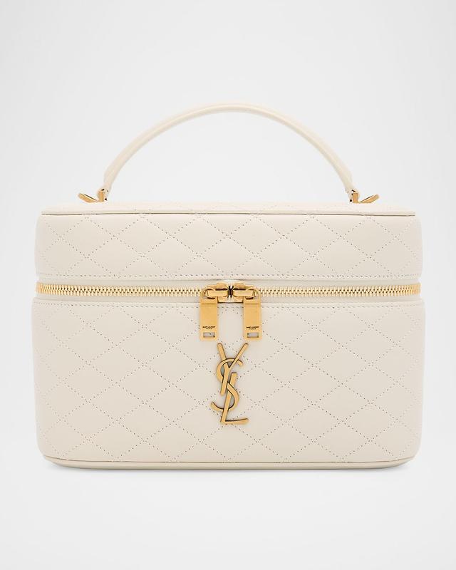 Saint Laurent Gaby Large YSL Vanity Bag in Quilted Leather