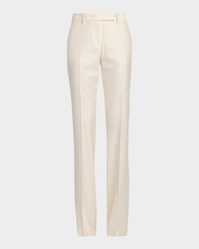 TOM FORD Shadow Striped Wool-Silk Straight-Leg Pants