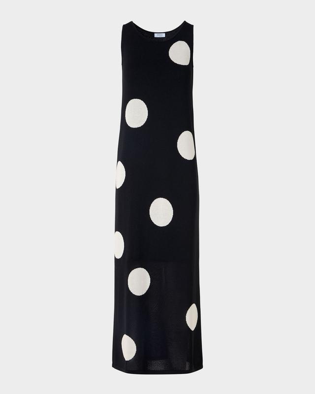 Akris punto Polka Dot Knit Sleeveless Midi Dress