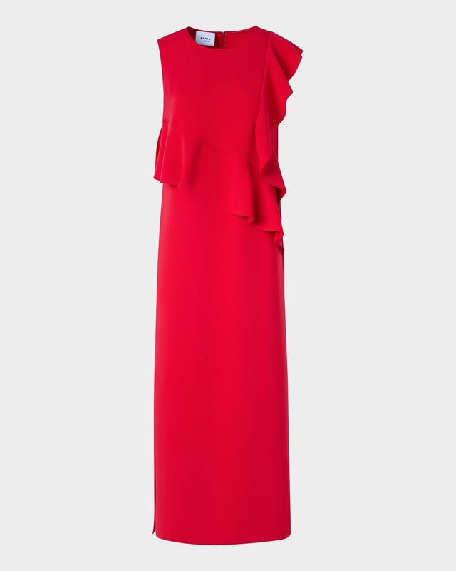 Akris punto Sleeveless Flounce-Detail Tunic Midi Dress