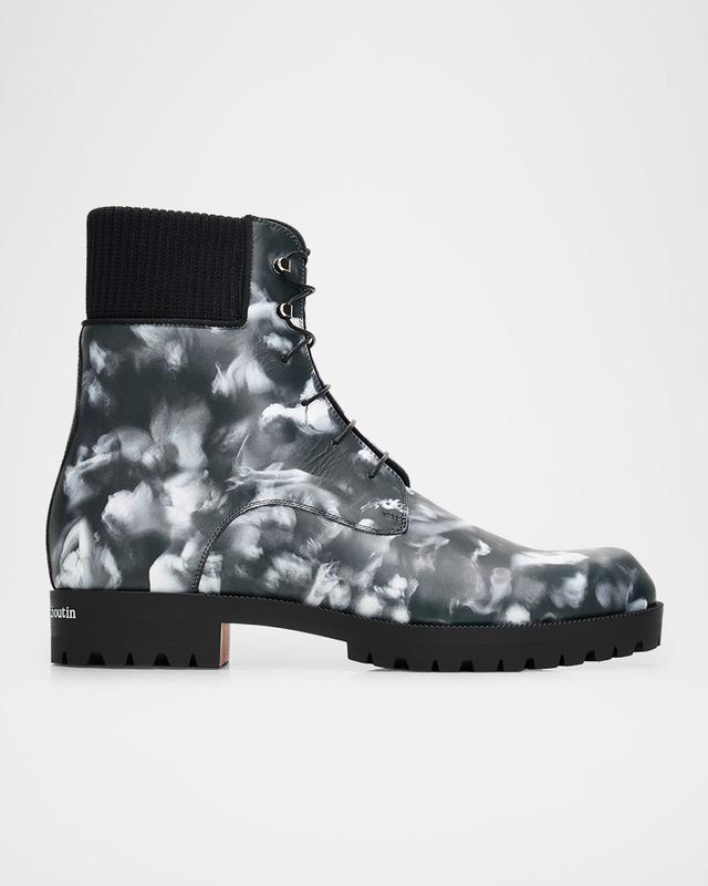 Christian Louboutin Men 's Trapman TCT 2 Moises Leather Lug Sole Lace-Up Boots