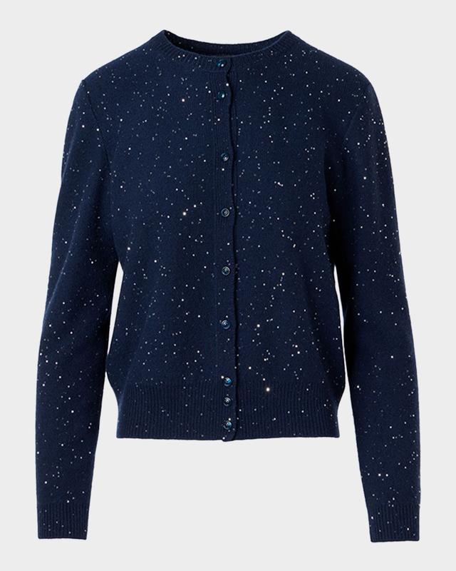 Akris Sequined Wool-Cashmere Knit Cardigan