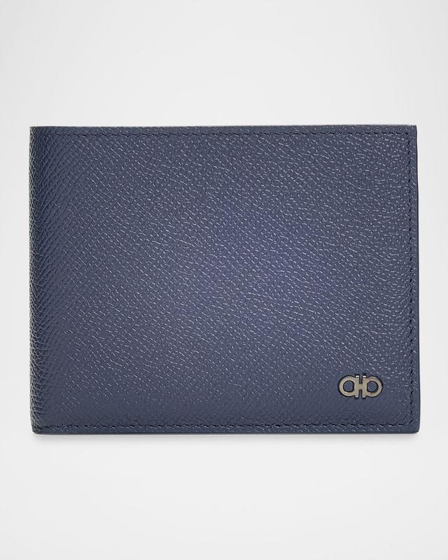 Ferragamo Men 's Leather Micro-Gancio Bifold Wallet