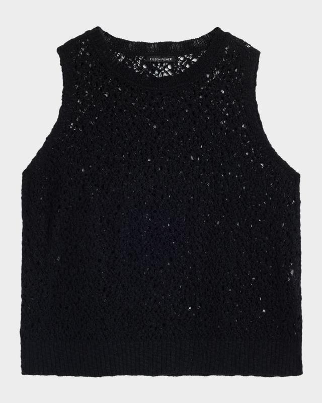 Eileen Fisher Slubby Organic Cotton Open-Knit Tank