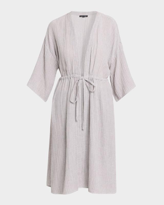 Eileen Fisher Striped Gauzy Organic Cotton Caftan