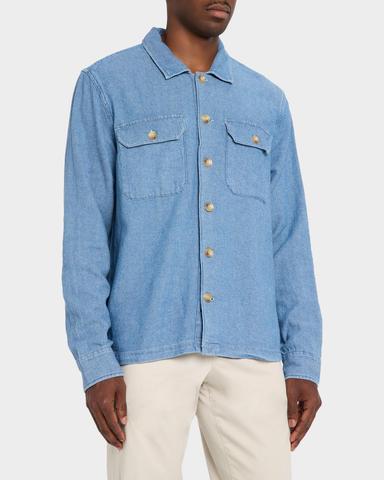 Rails Men's Hayes Slub Cotton and Linen Shirt Jacket | Thumbnail 3