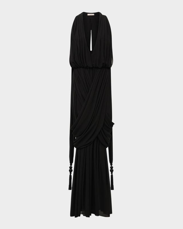 Et Ochs Arabella Plunging Draped Column Gown