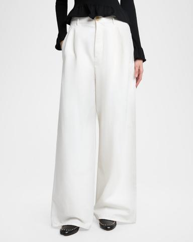 Jil Sander Pleated Cotton Wide-Leg Trousers | Thumbnail 4
